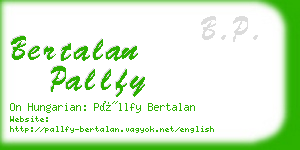 bertalan pallfy business card